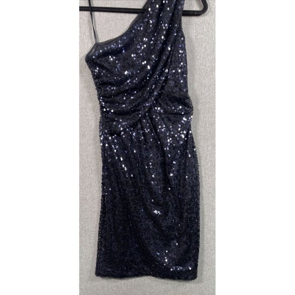 Calvin Klein Women's Sequin One-shoulder Sheath Dress 2 Black - Picture 1 of 10